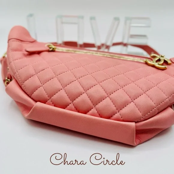 ⭐️SOLD⭐️Chanel Lambskin Quilted Waist Belt Bag Pink - Picture 5 of 12